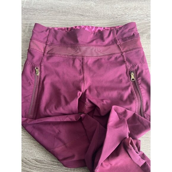 Lululemon Inspire Tight II Womens 4 Magenta Berry Mesh 23” Athletic Drawstring - Picture 4 of 12